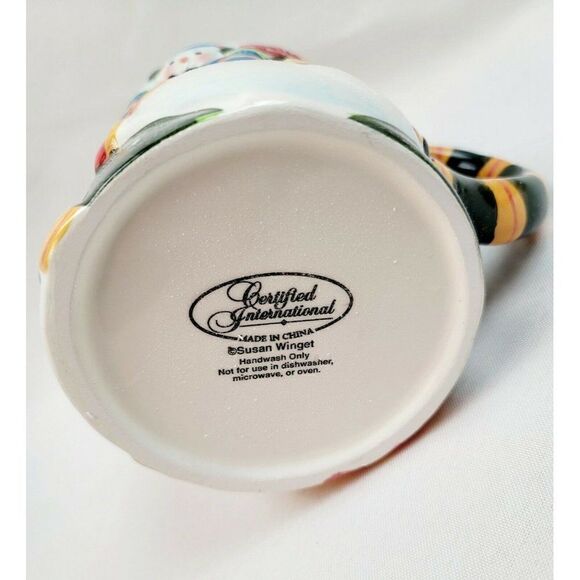 Vintage Tis the Season Susan Winget Snowman Holiday Ceramic Mug IOB - Picture 5 of 6